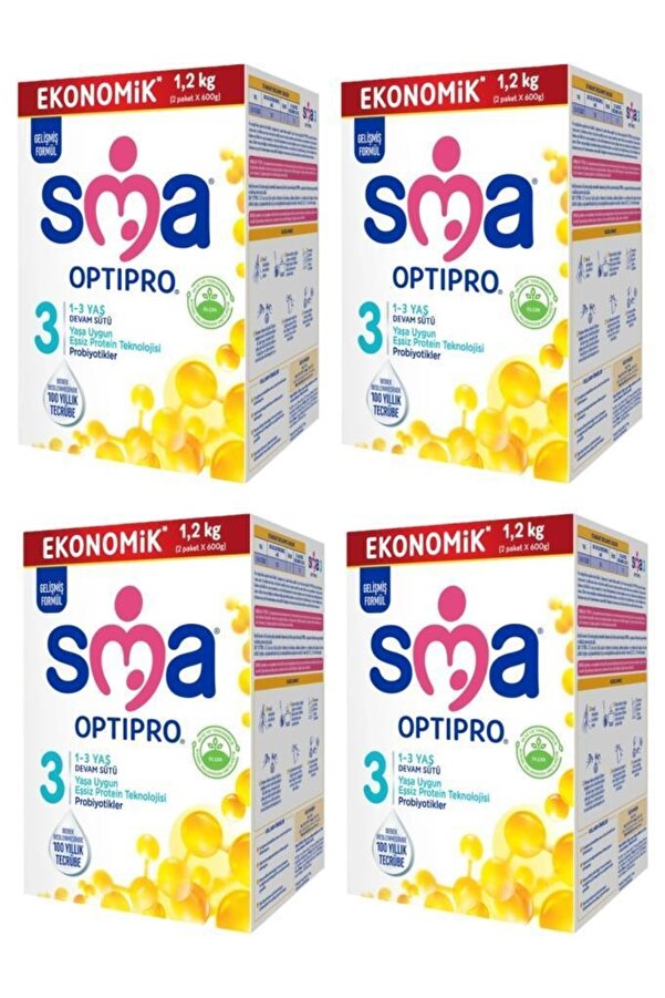 SMA Optipro Probiyotik 3 Devam Sütü 1200 Gr X 4 Adet