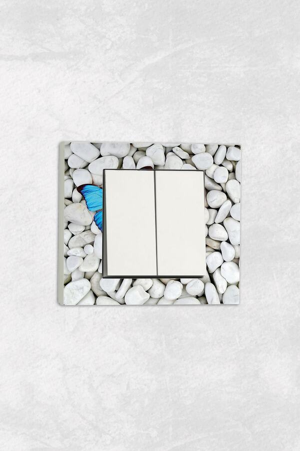 markcat-Ovivo Grano (Double Switch Socket) UV Printed White Commitator Frame Included 1