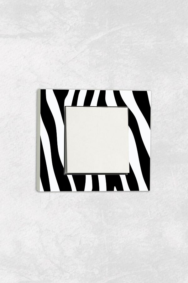 markcat-Ovivo grano UV Printed Zebra Pattern White Single Decorative Switch Socket Frame Set 1