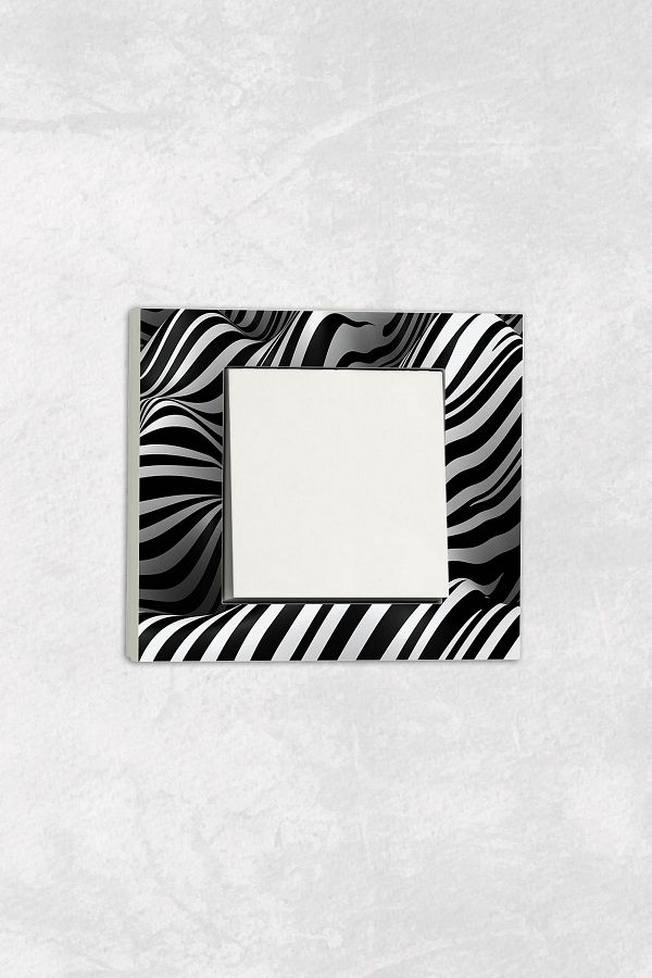 markcat-Ovivo grano UV Printed Zebra Pattern White Single Decorative Switch Socket Frame Set 1