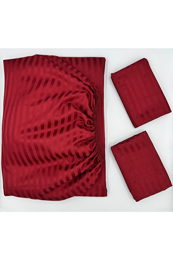 pınarhome collectıon Satin Fitted Sheet + Covered Pillowcase (high