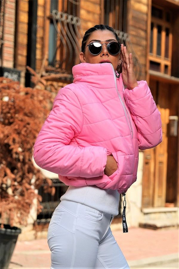 Light pink bubble coat shop