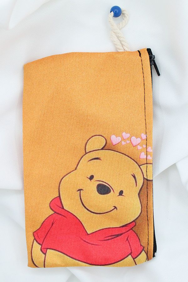 Anime Marketi-Winnie The Pooh - Winnie Bear Designed Cloth Pen Holder or Makeup Bag 1