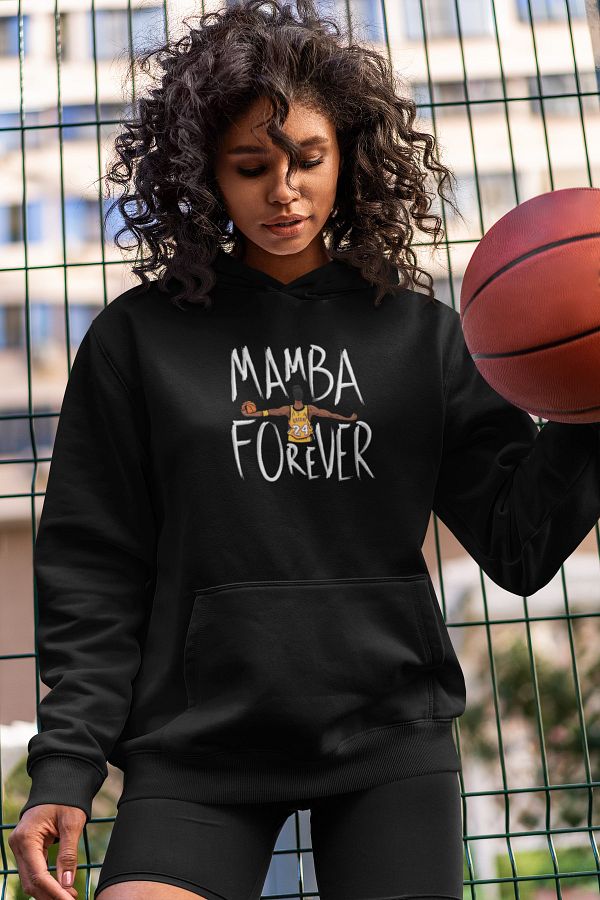 Advantage Black Unisex Kobe Mamba Forever Printed 3 Thread Thick Wool Inside Hooded Sweatshirt Hoodie Trendyol