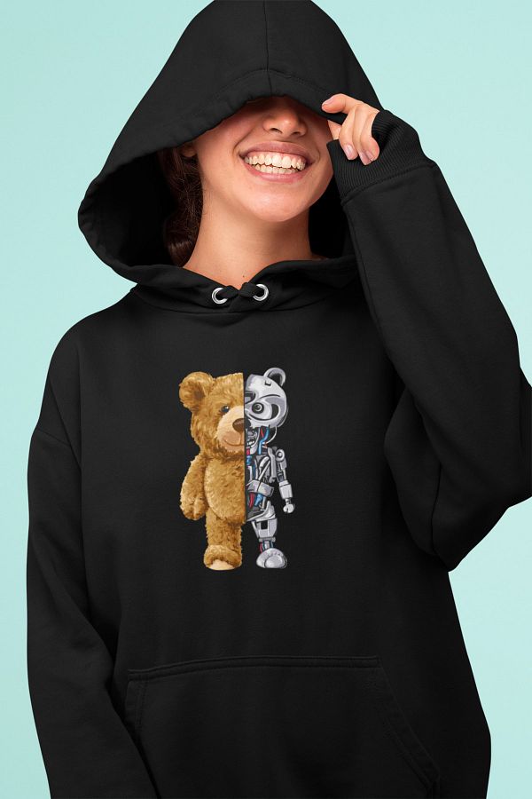 Black teddy sweatshirt top