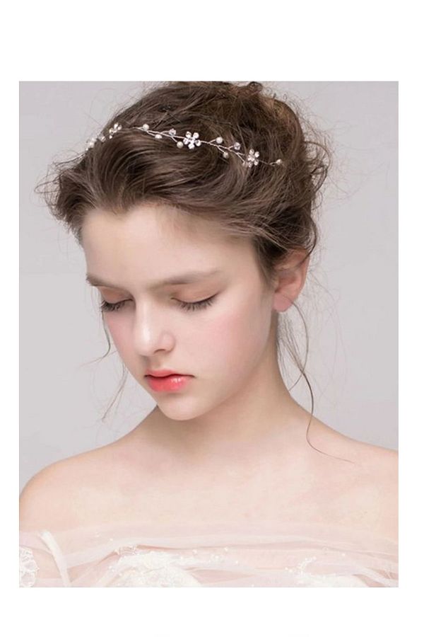 bbays new trend Bridal Hair Accessory Crown with Pearls Bridal Hair Accessories Bridal Crown with Stones and Pearls