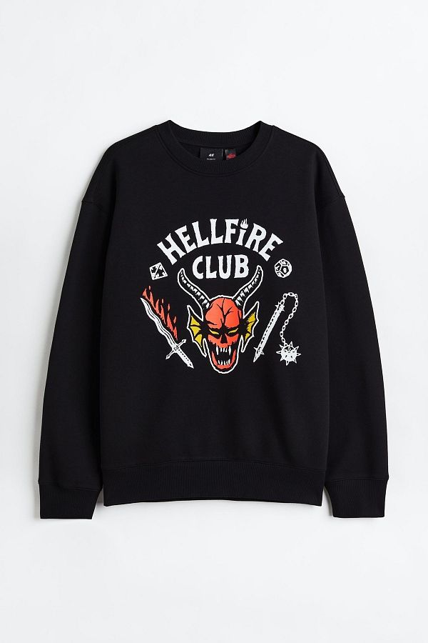 Y MODA Stranger Things Hellfire Club Black Unisex Sweatshirt Trendyol