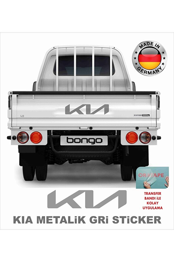 zafrakreklam Kia Bongo Logo Sticker Case Text 40x10 Cm Metallic