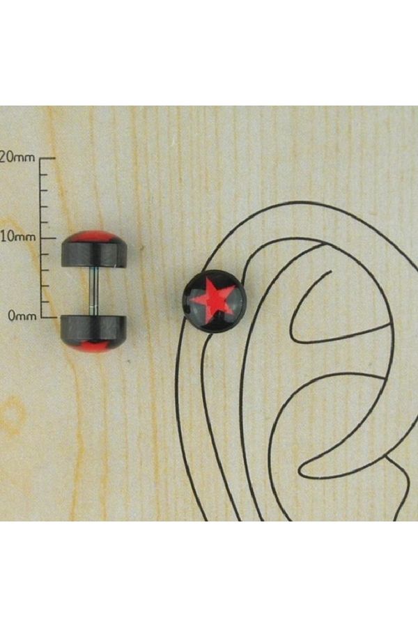 familystore Rasta 8mm Disc Tunnel Look Stainless Steel Piercing Trendyol