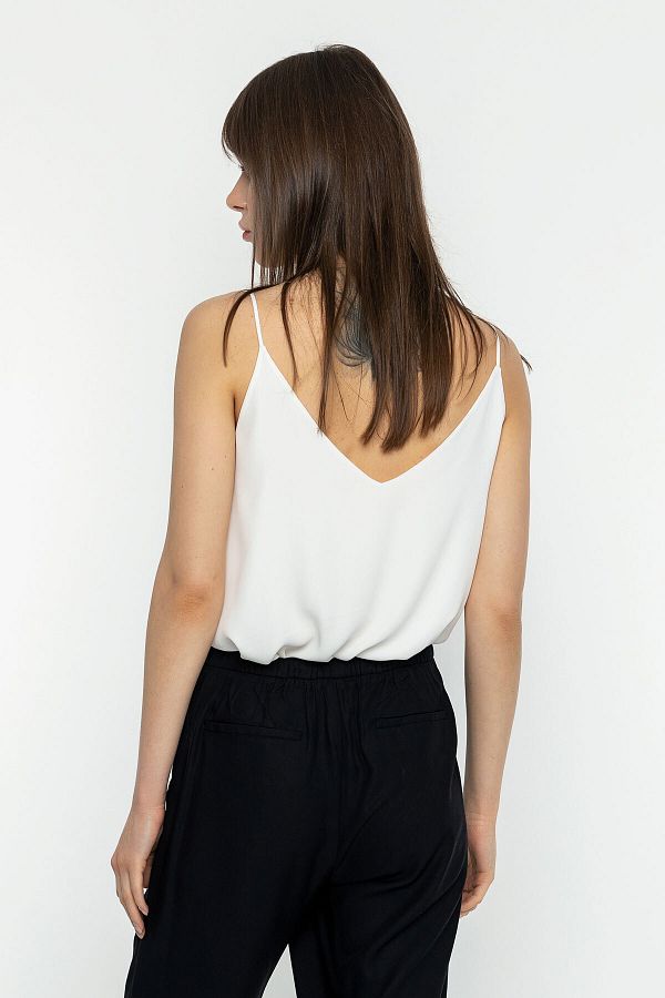 White spaghetti strap blouse cheap
