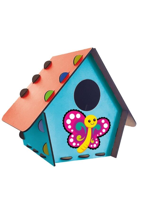 Kumtoys Kuş Evi Ahşap Kuş Evi Ahşap Maket Boyama