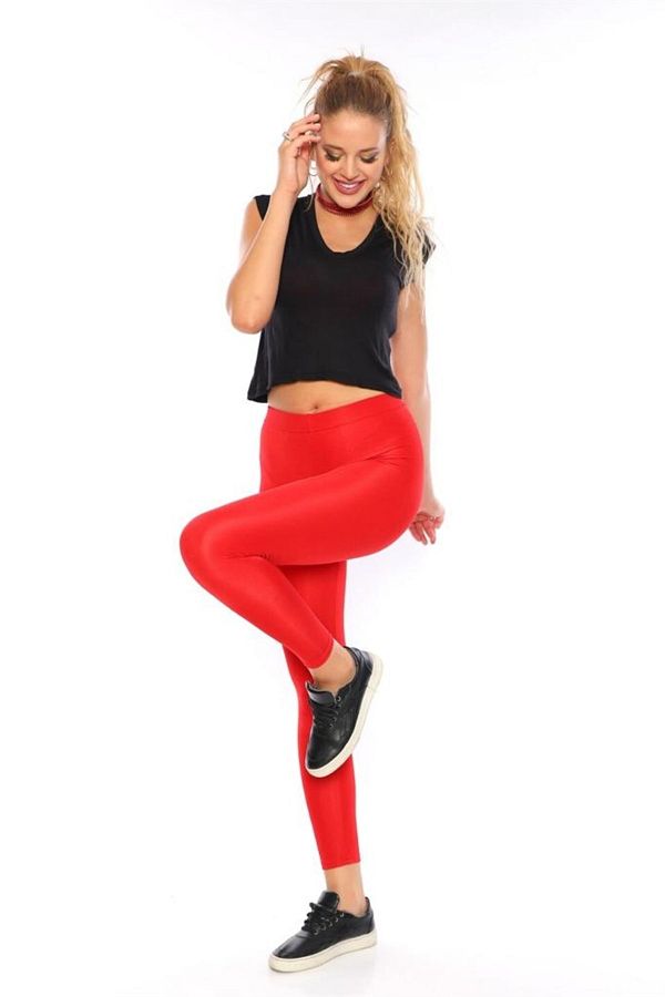 westbound High Waist Shiny Disco Leggings Red Trendyol