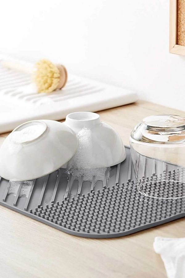L RAZON Silicone Dish Drying Mat Non Slip Gray Dish Rack Trendyol