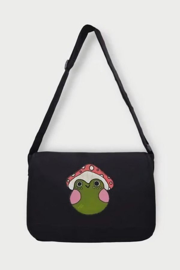 Ef Butik Black Frog Mushroom Messenger Bag Trendyol