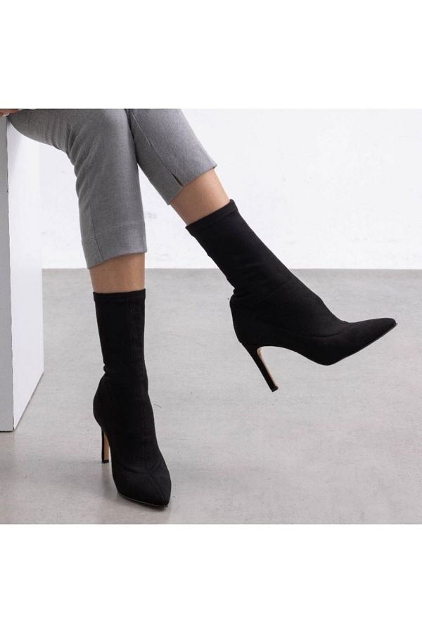 Suede black sock boots hotsell