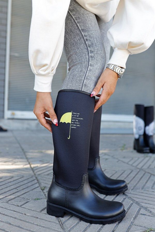 Women's rain boots with matching umbrella hot sale