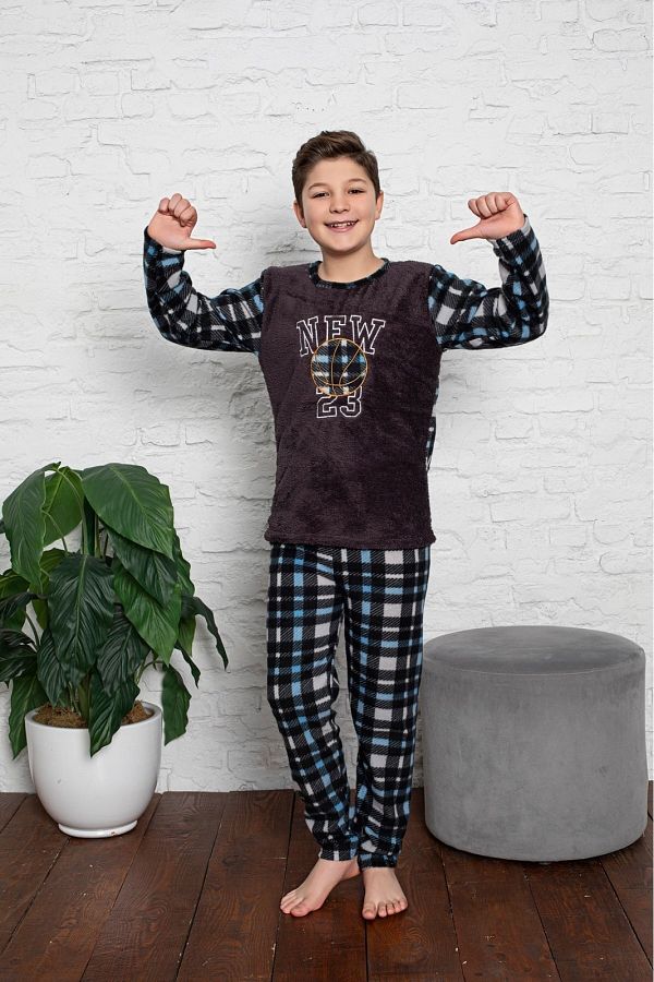 Asel Boy's Plush Fleece Pajama Set- Trendyol