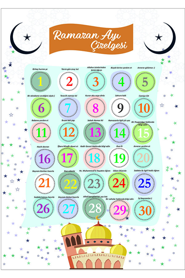 Think And Print Çocuklar Için Ramazan Ayı Oruç Çizelgesi - Ramazan Sticker Çocuk Imsakiyesi
