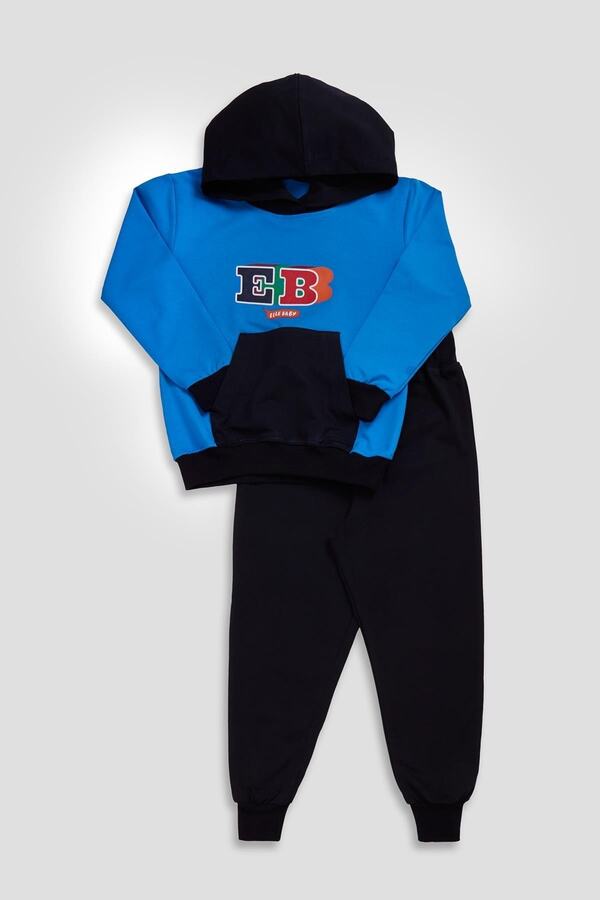 Elle 100% Cotton Boy's Double Suit Top and Bottom Tracksuit