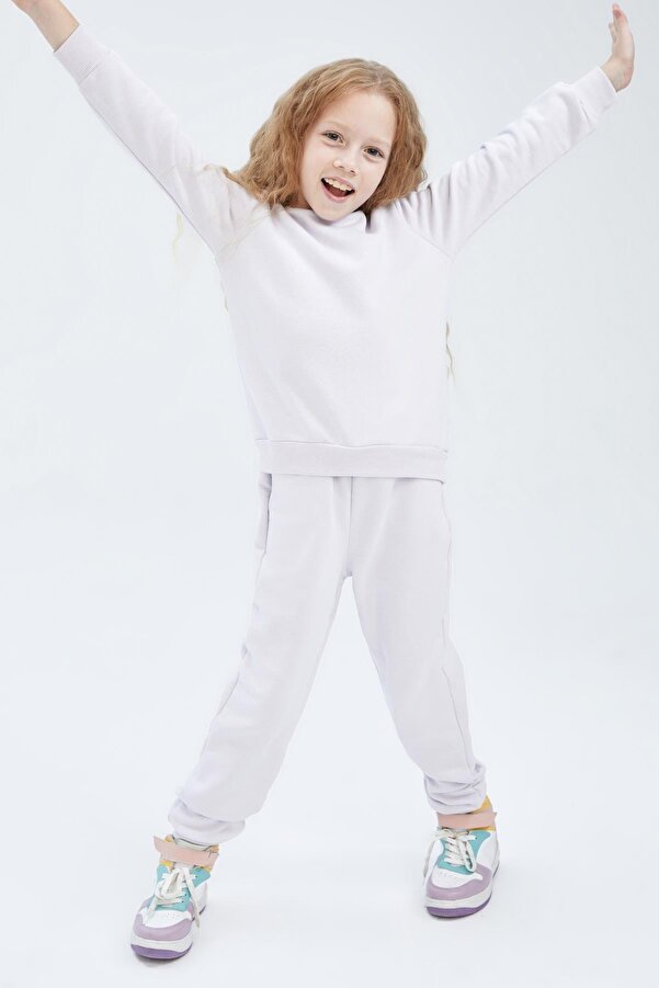 Defacto Girl's Back to School Soft Furry Jogger Tracksuit- Trendyol