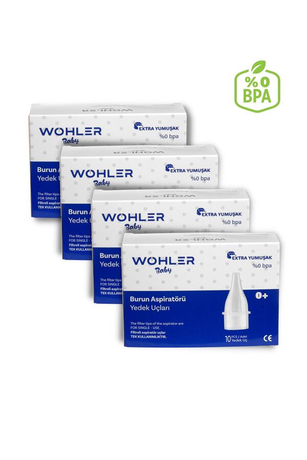 Wohler Nazal Burun Aspiratörü Yedek Uç 10 'lu Tek Tek Poşetli X 4 = 40 Ad. (otri Bebe Uyumlu)
