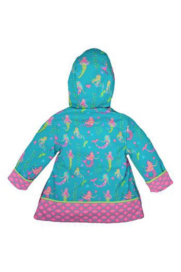 Stephen Joseph Girl s Mermaid Themed Hooded Raincoat Green Trendyol