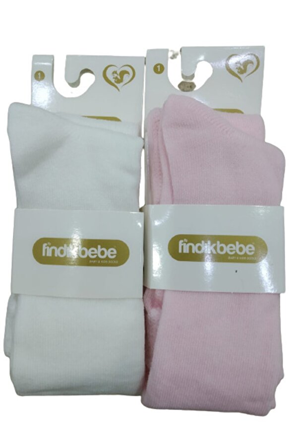Meriç bebe Yenidoğan Mevsimlik Bebe Külotlu Çorap Krem-pembe 2'li Set