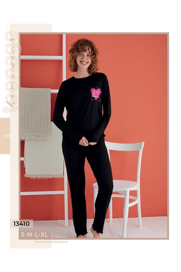 Sevim-13410 Set pijama imprimat 1