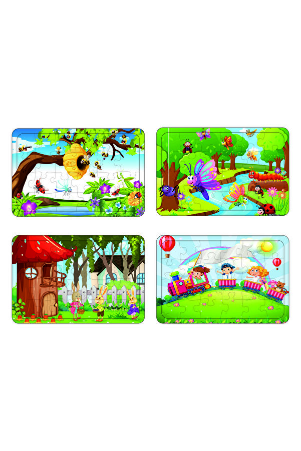 Kiri Puzzle 24 Parçalı Ahşap 4 Adet Puzzle