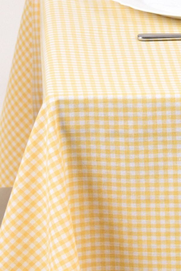 EvRossa-Yellow Small Square Pattern Gingham Tablecloth, Table Cloth, Picnic Mat 1