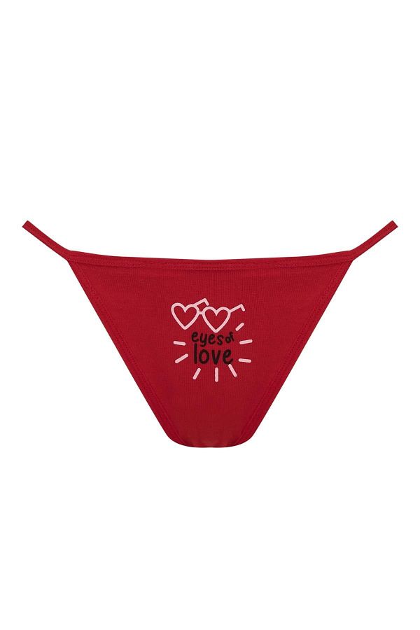 DeFacto-Fall In Love Slogan Heart Patterned String Panties 1