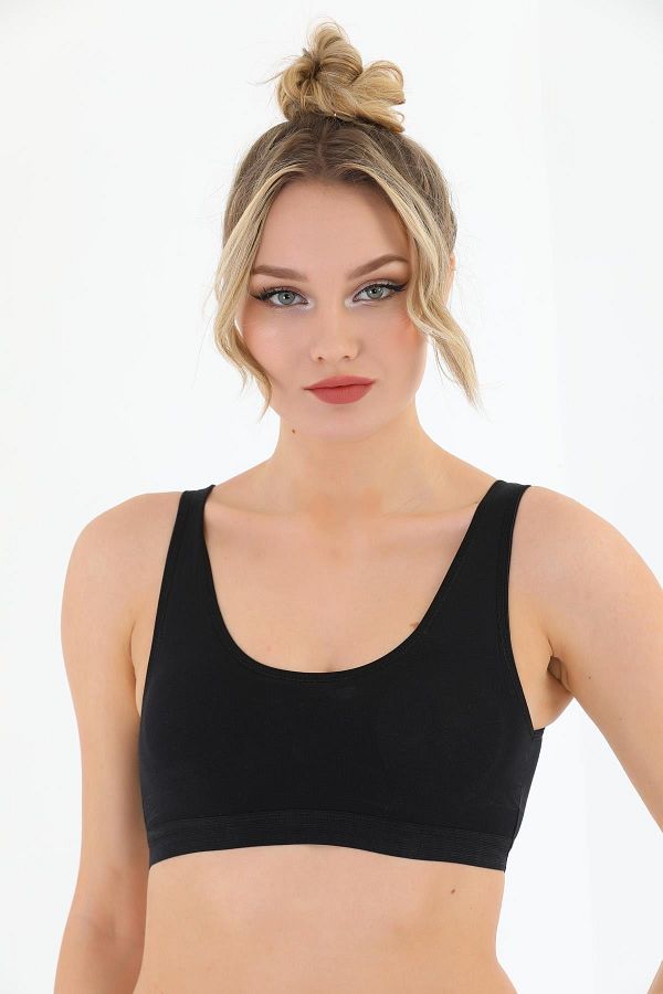 SEBOTEKS-Sutien sport bustier căptușit din bumbac pieptănat Sb777 1
