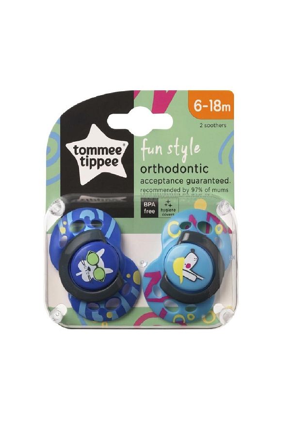 tommee tippee-Orthodontic Pacifier 6-18 Months Set of 2 1