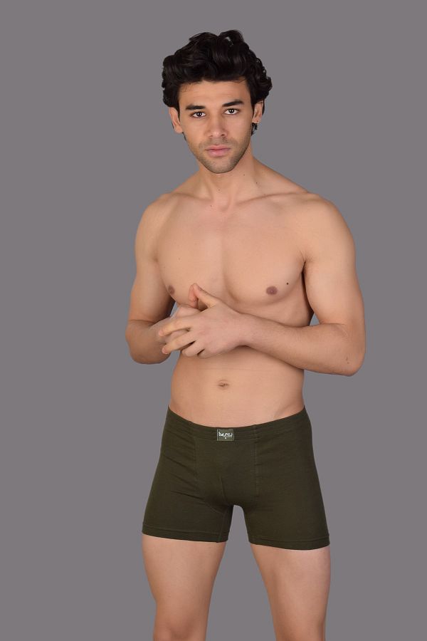 SOLFEJ BOXER-Khaki Men's Boxers - Solfeggio Insert, Rubber Cotton and Lycra 1