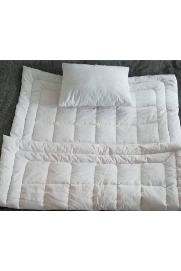 BahçeHome Doğal Yün Bebek Yorganı + Doğal Yün Yastık Hediyeli