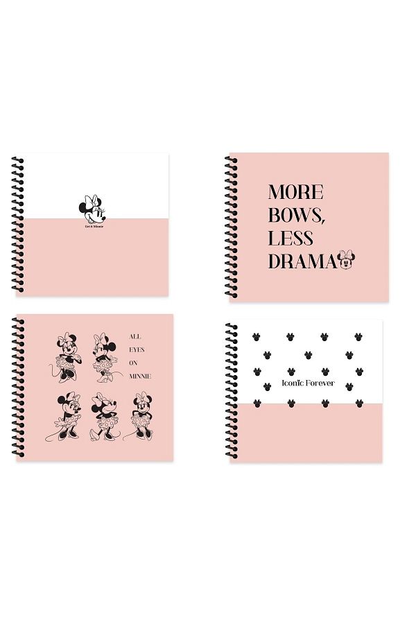 Minnie Mouse-16x15 Lined Notebook with Hard Cover - Set of 4 1