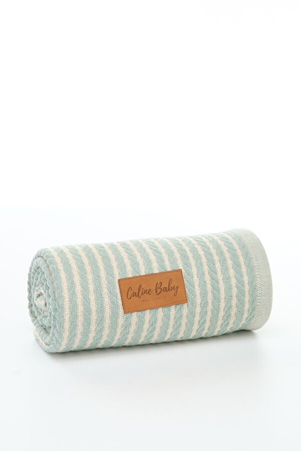 Caline Baby Saç Örgü Bebek Pikesi Yeşil 110x90cm