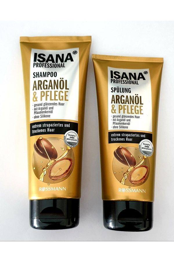Isana Professional-Shampoo Oil Care with Argan Oil - Conditioner for Damaged and DrY Hair 1