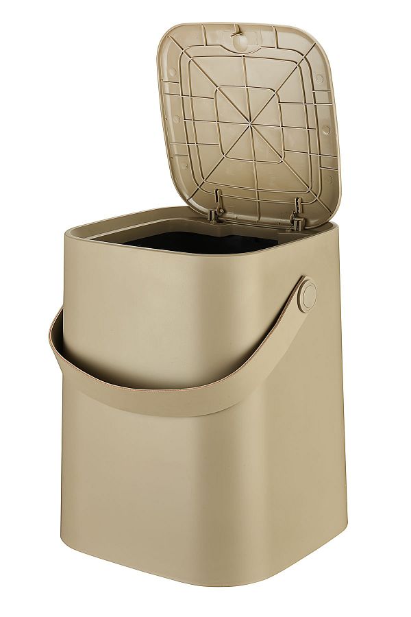 Tuffex-Countertop Kitchen and Bathroom Trash Can 8 Lt with Handle and Inner Bucket - Latte 1