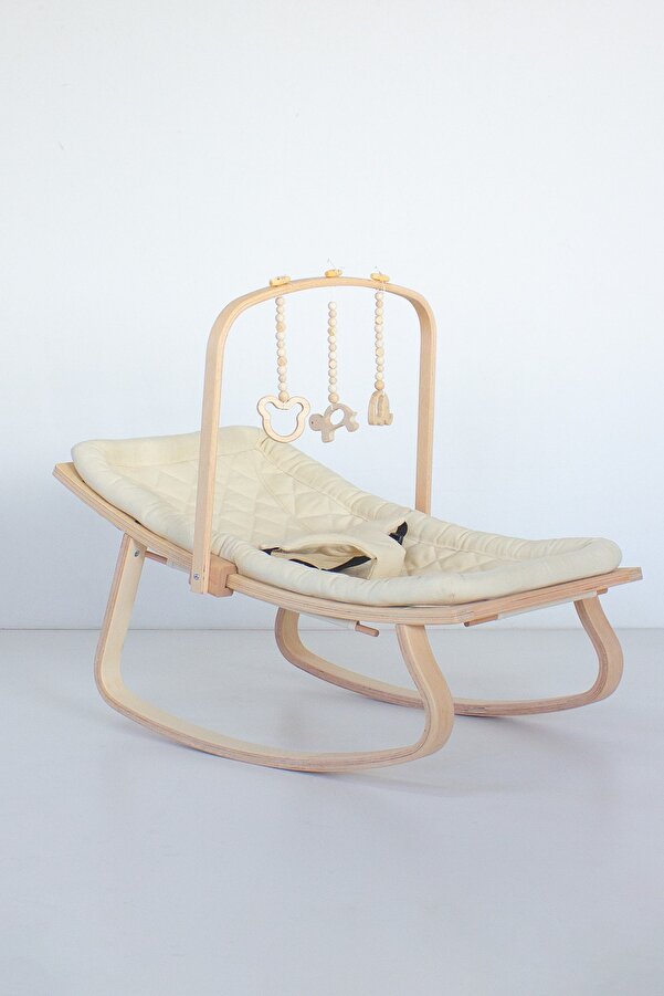 Babycom Ana Kucağı Bej - Ahşap Oyuncaklı