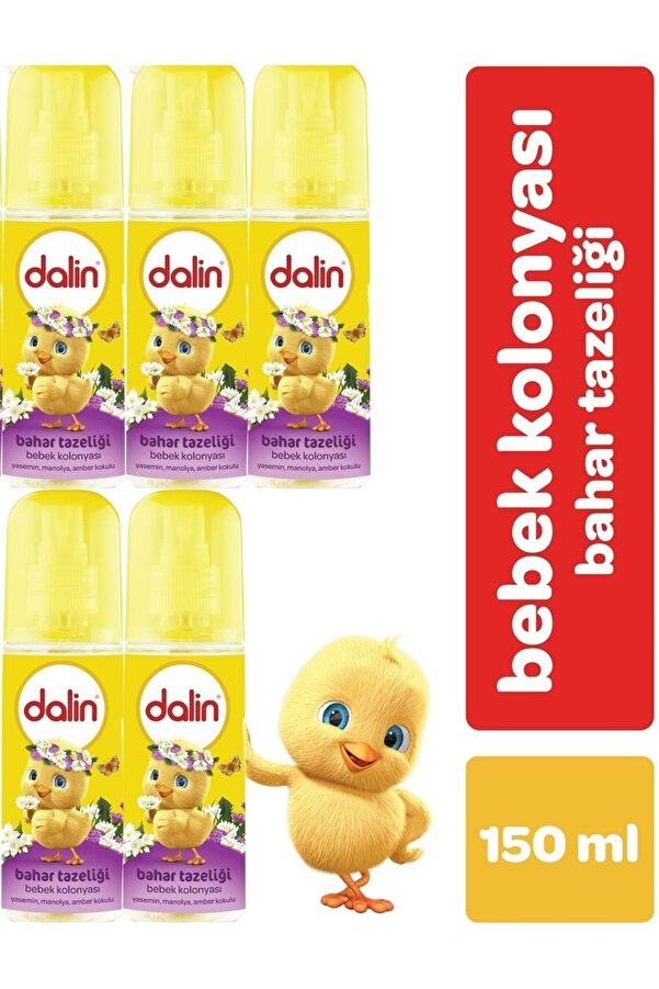 Dalin Bebek Kolonyası 150ml Bahar Tazeliği (yasemin-manolya-amber Kokulu) (5 Li Set)