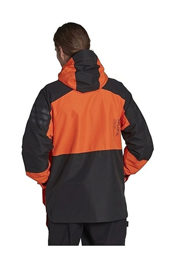 Adidas black shop and orange jacket