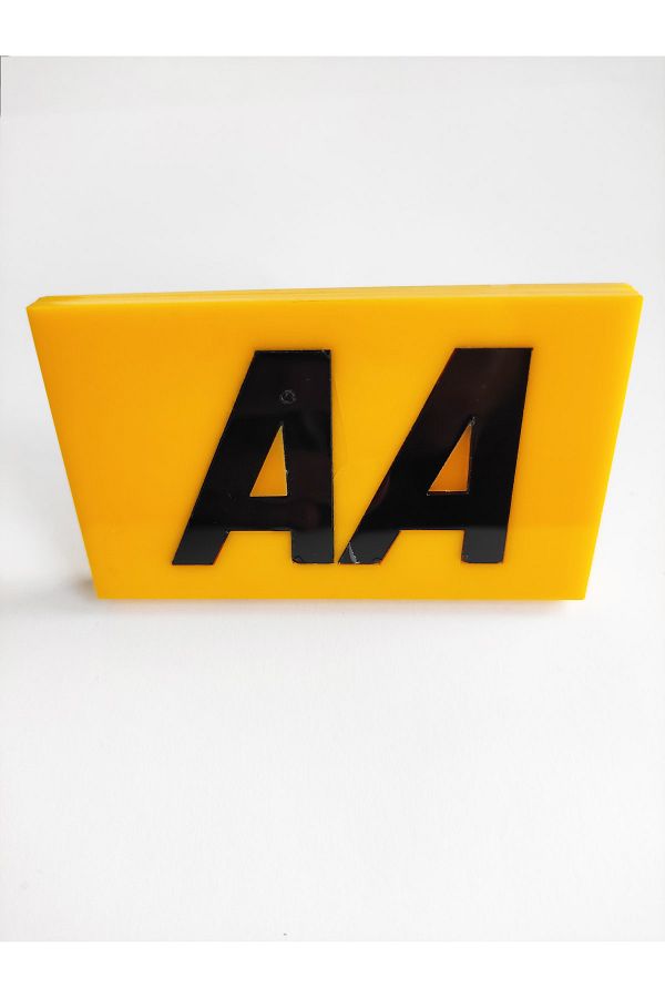 REPLAX-Aa Yellow Plexiglass Shutter Emblem with Screw 1