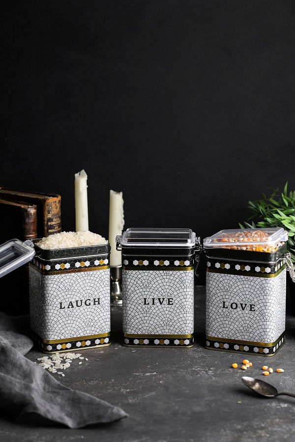 EVLE-Erb21u1 Rectangular Lockable Storage Container 75x100x150 Set of 3, Mosaic 1