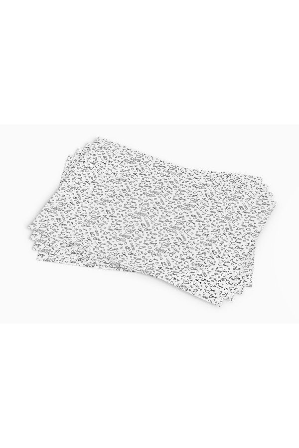 Tataroğlu Dijital Kumaş-Valentine's Day Collection-Hearts on a White Floor Design American Service Set of 2 1