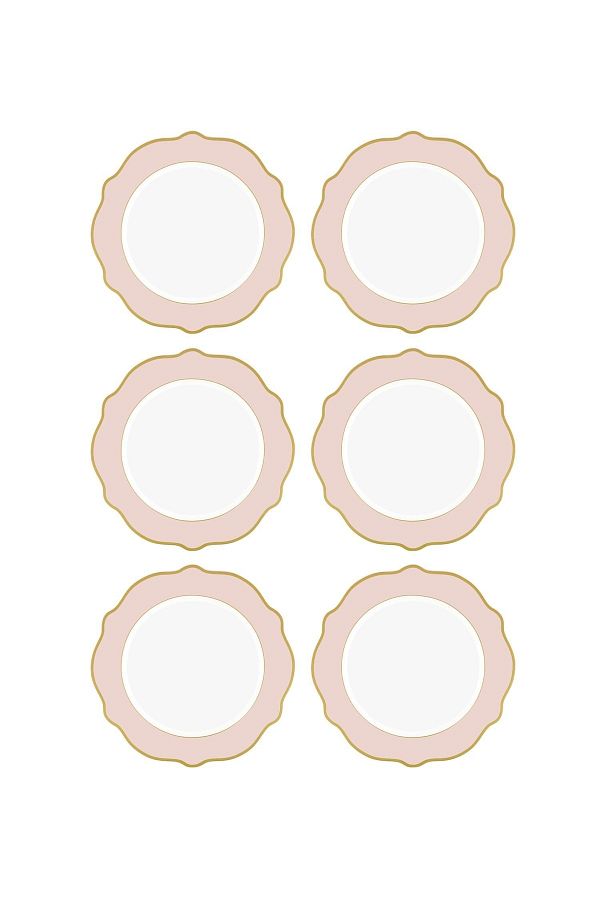 The Mia-Jaswely 6 Piece Pink Cake Plate - 21 cm Dnr0025 1