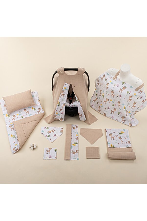 Yunikobaby 11 Parça Full Set Bej Müslin Ceylan