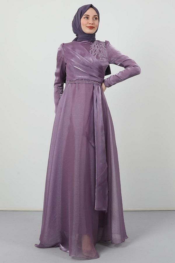 Giza Giyim-Eliza Hijab Evening Dress Lilac 1