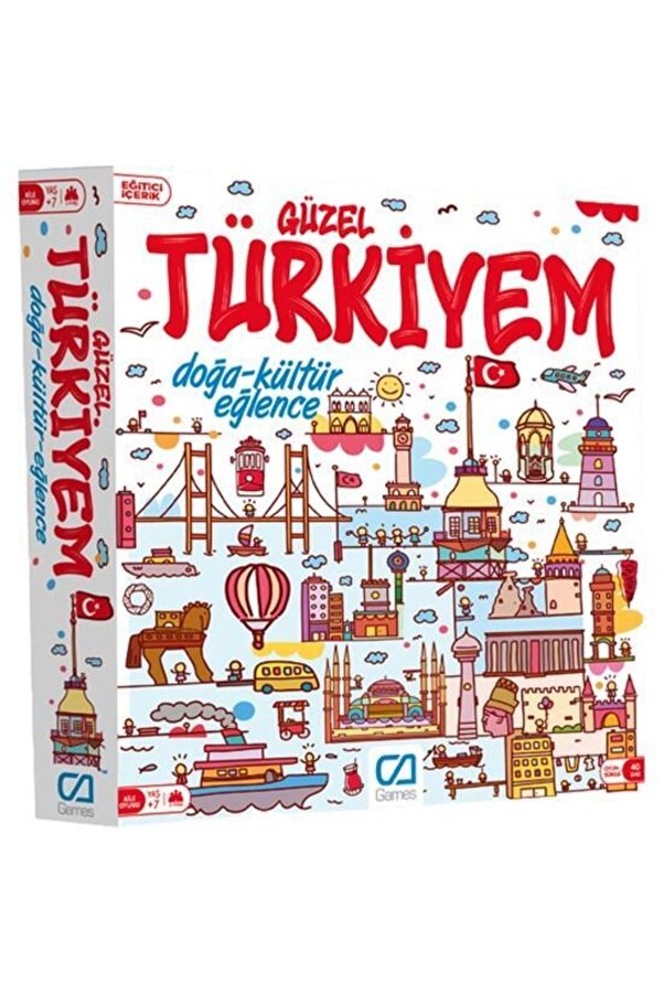 CA Games Güzel Türkiyem Doğa Kültürel ve Tarihsel Bilgiler İçeren Eğitici ve Eğlenceli Kutu Oyunu