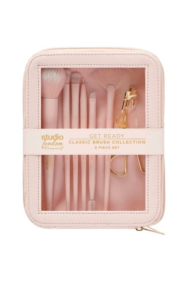 Studio London-Classic Brush Collection 8 Piece Set Makeup Brush Set and Makeup Bag 1